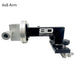 A 4x8 arm mounting bracket with a black anodized body, silver aluminum components, and white branding text reading 'BD BEATDOOWN OUTDOORS LLC' on a white background. Beatdown Sport Track Breakaway Transducer Pole