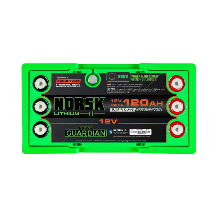 12V 120AH HEATED Lithium Marine Cranking Battery - Norsk Lithium