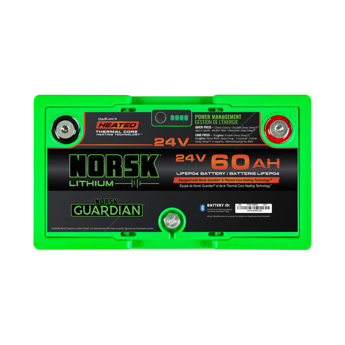 24V 60AH HEATED LiFePO4 Lithium Trolling Motor Battery