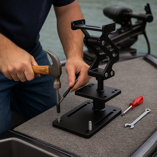 Install Graph Mount Leveling Plate shown on white background, marine electronics mounting accessory