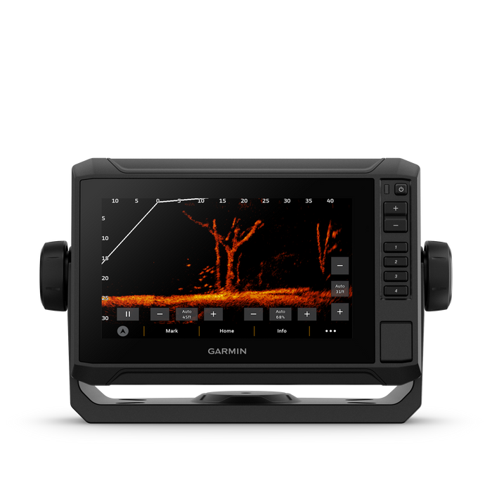 Garmin fishfinder on a white background