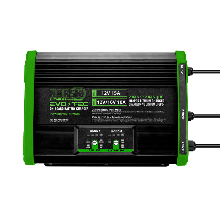 EVO-TEC™ 12V+12V/16V – 2 Bank Selectable On-Board Charger