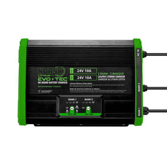 EVO-TEC™ 24V/24V 10A – 2 Bank On-Board Charger