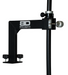 Black metal mounting bracket with silver adjustment knobs and a white 'BD Beatdown Outdoors LLC' logo, attached to a black pole on a white background. Beatdown Fixed All Terrain Transducer Pole 2.0