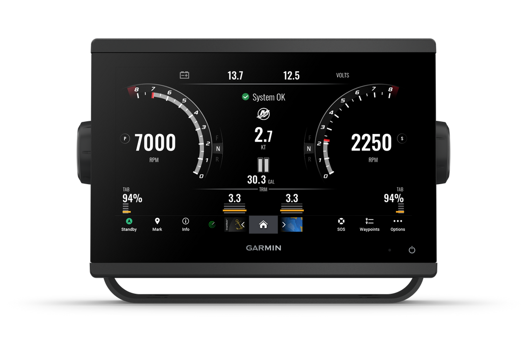 Garmin device with digital display on a white background. GPSMAP® 923xsv