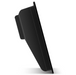 A black plastic angled bracket or clip shown from a side profile view on a clean white background.