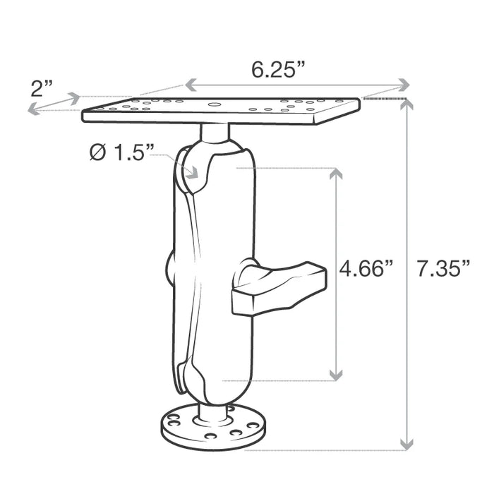 RAM Mount Marine Electronics Universal Mount - Gimbal Bracket Under 10lbs.