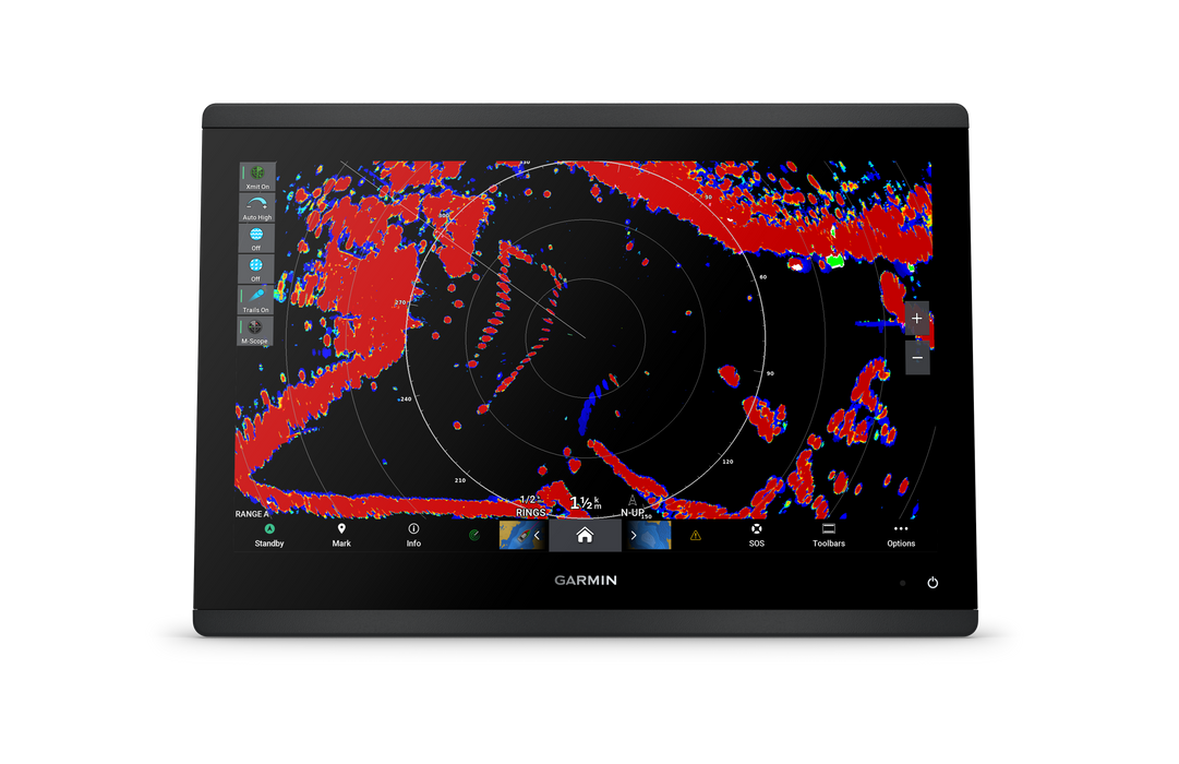Garmin marine chartplotter on a white background