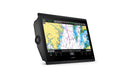Marine navigation display with map on a white background