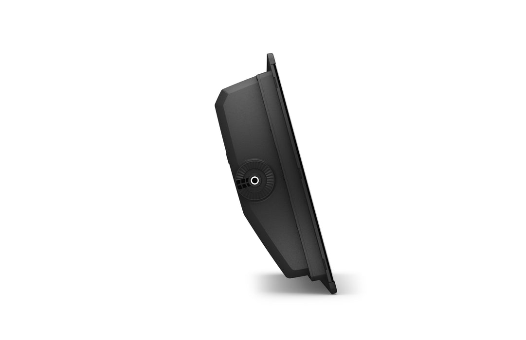 Black electronic device on a white background