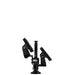 Black adjustable stand with two arms on a white background, Beatdown The Ultimate Double Stack