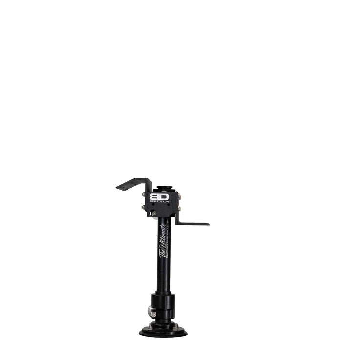 A black 3D adjustable suction cup mount with a vertical stem, suction cup base, and horizontal adjustment levers, shown against a solid white background. Beatdown The Ultimate Double Stack